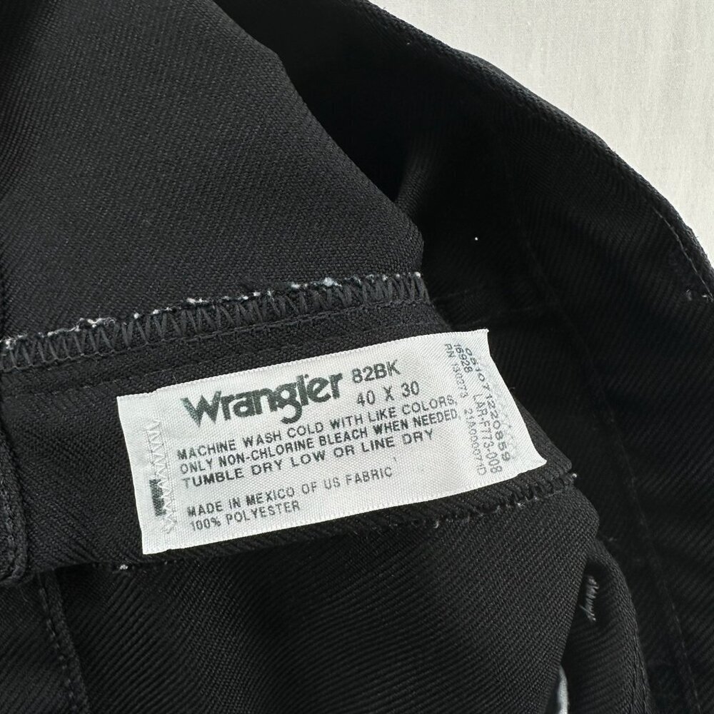 Wrangler 82BK Wrancher Dress Jeans Mens 40x30 Stretch Classic Fit Zip Fly Black - Picture 9 of 12